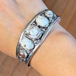 Hand Crafted White Buffalo Cuff bracelet